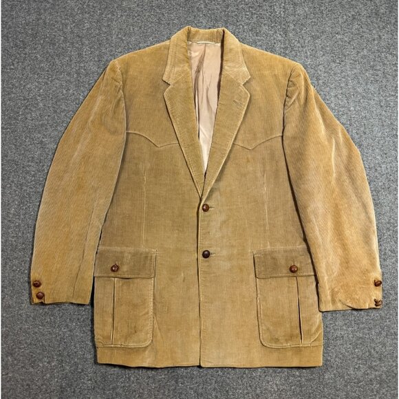 Vintage 60s Stelzig Saddlery Corduroy Blazer Texas Western Mens 42R dated 1963